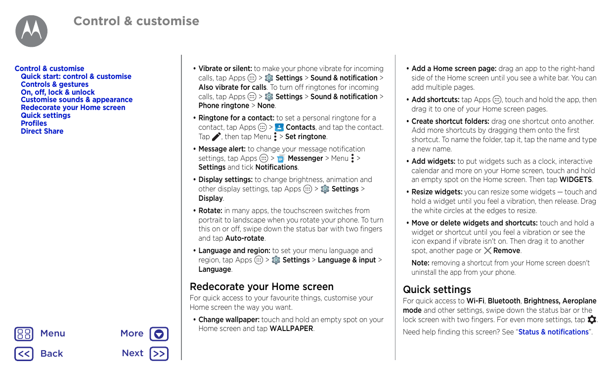 Control & customiseControl & customiseQuick start: control & customiseControls & gesturesOn, off, lock & unlockCustomise sounds 