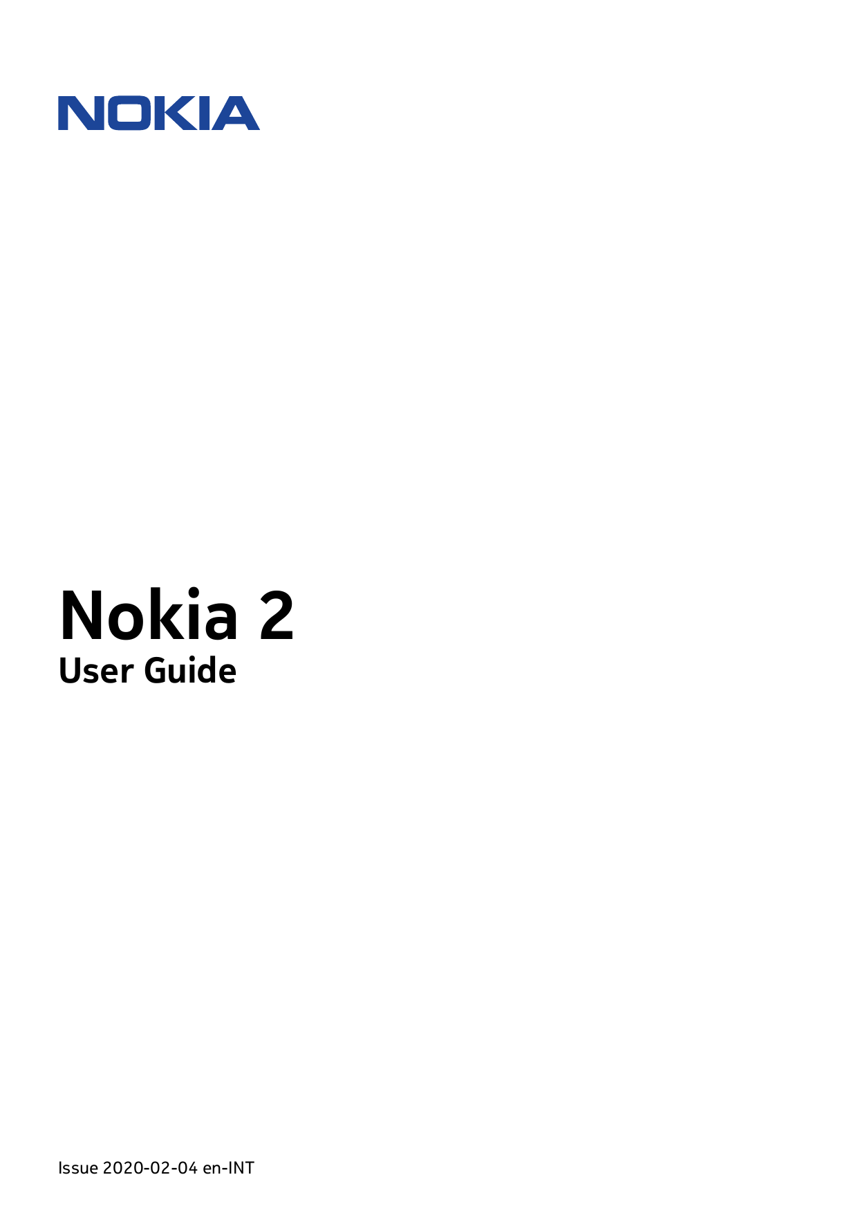 Nokia 2User GuideIssue 2020-02-04 en-INT