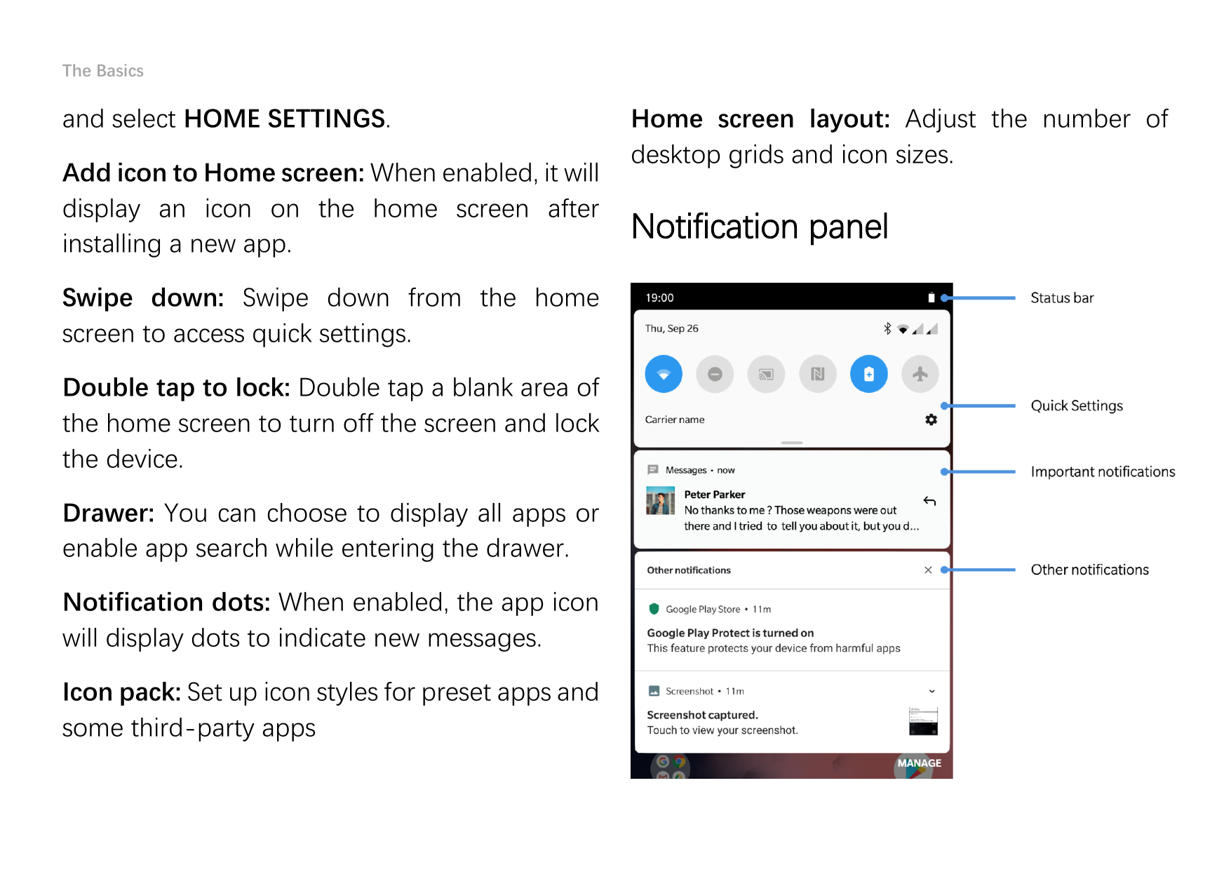 The Basicsand select HOME SETTINGS.Add icon to Home screen: When enabled, it willdisplay an icon on the home screen afterinstall