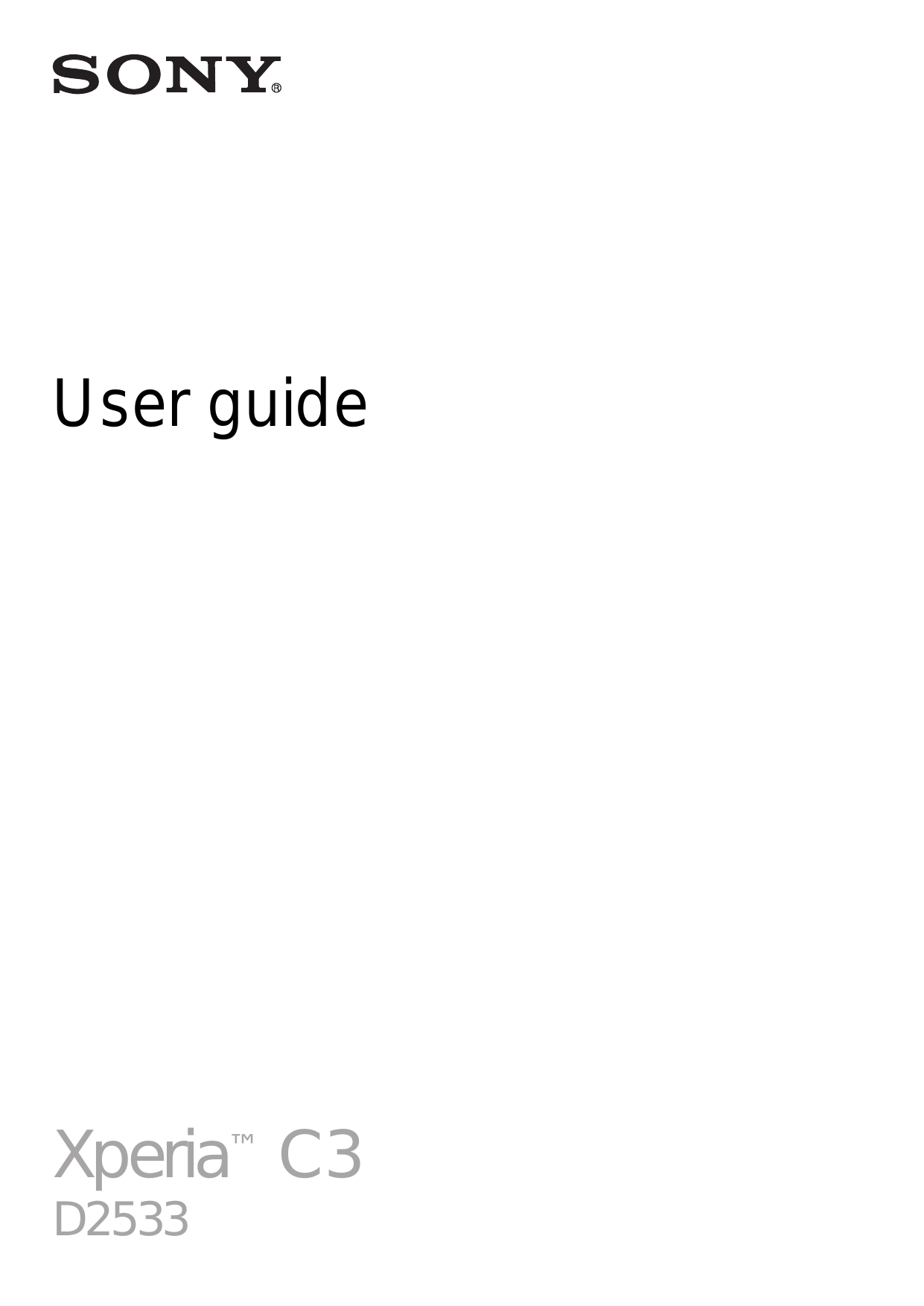 User guideXperia™ C3D2533