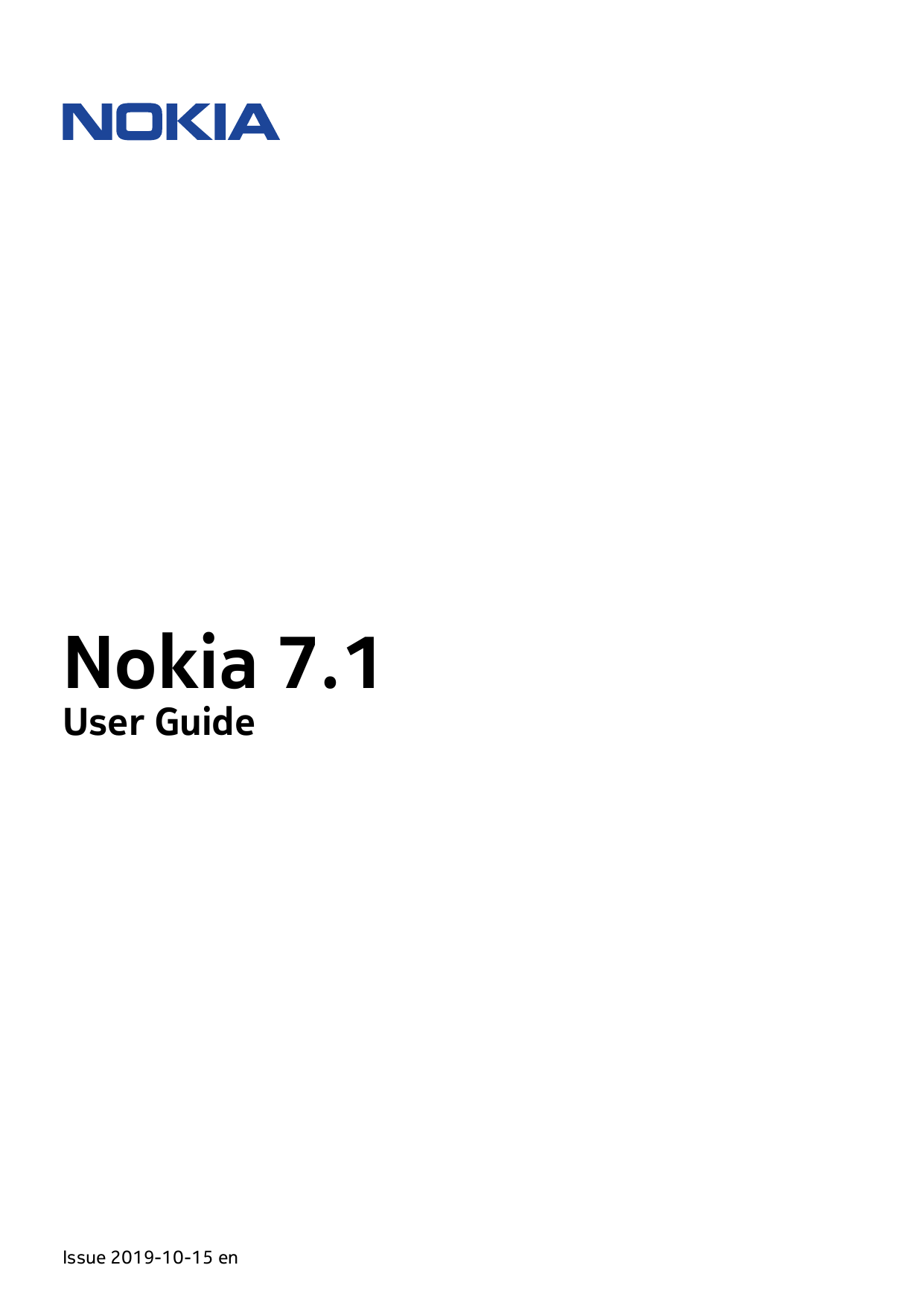 Nokia 7.1User GuideIssue 2019-10-15 en