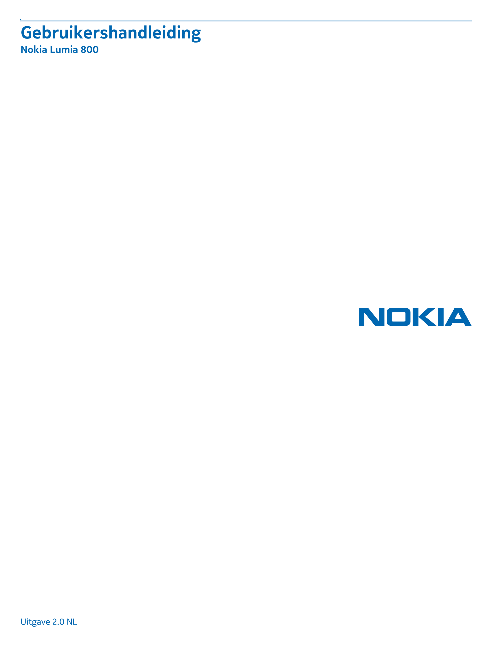 Gebruikershandleiding
Nokia Lumia 800
Uitgave 2.0 NL
