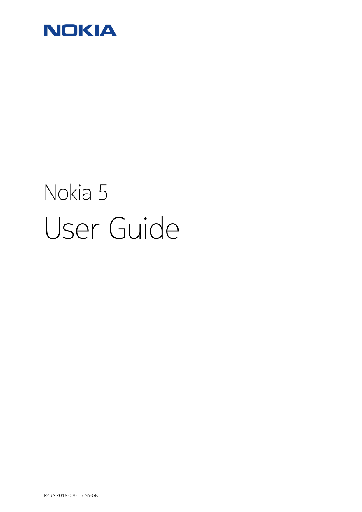 Nokia 5User GuideIssue 2018-08-16 en-GB