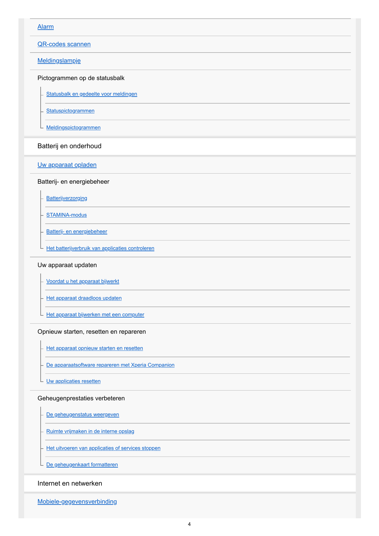 AlarmQR-codes scannenMeldingslampjePictogrammen op de statusbalkStatusbalk en gedeelte voor meldingenStatuspictogrammenMeldingsp