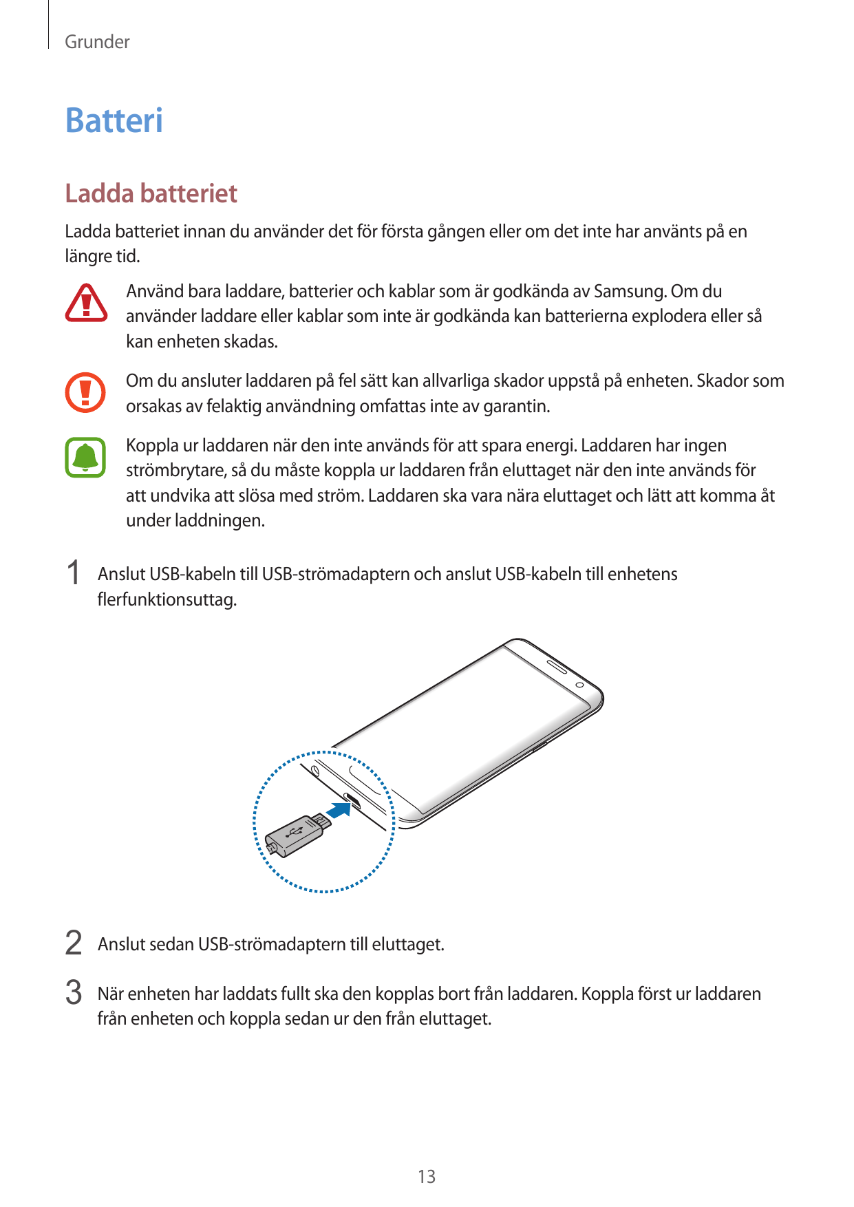 GrunderBatteriLadda batterietLadda batteriet innan du använder det för första gången eller om det inte har använts på enlängre t