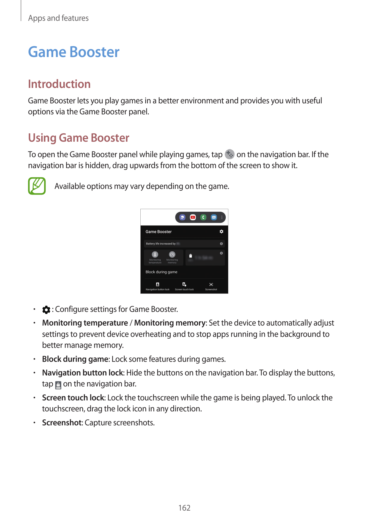 Apps and featuresGame BoosterIntroductionGame Booster lets you play games in a better environment and provides you with usefulop