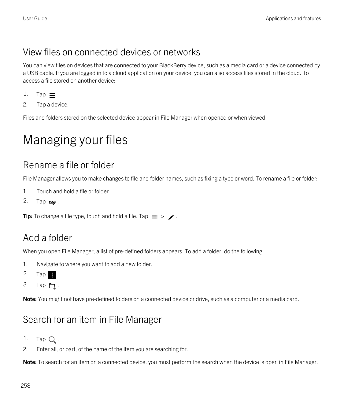 User GuideApplications and featuresView files on connected devices or networksYou can view files on devices that are connected t