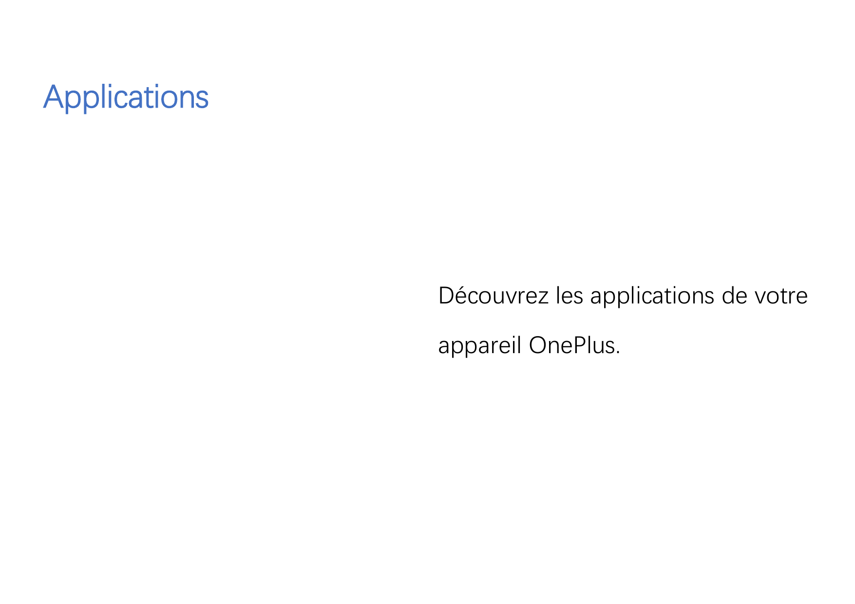 ApplicationsDécouvrez les applications de votreappareil OnePlus.