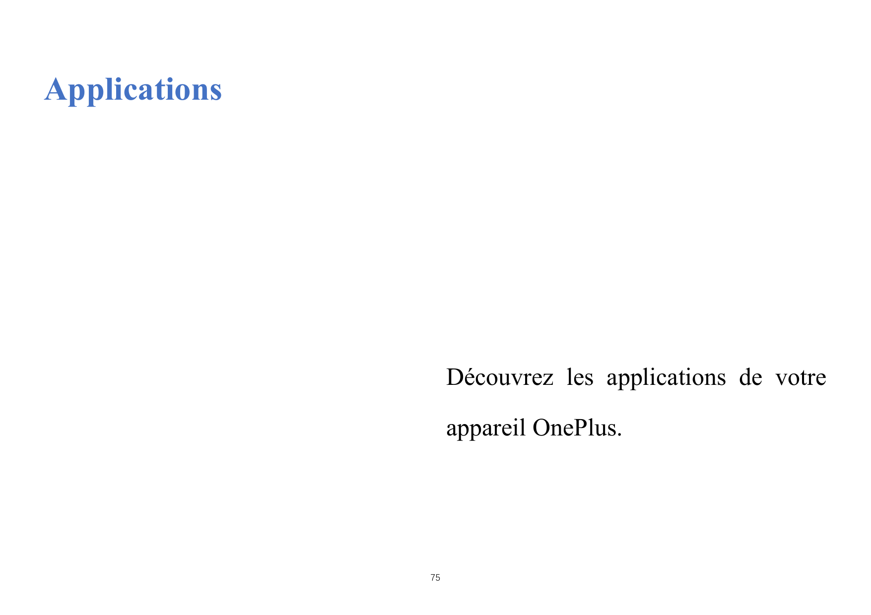 ApplicationsDécouvrez les applications de votreappareil OnePlus.75