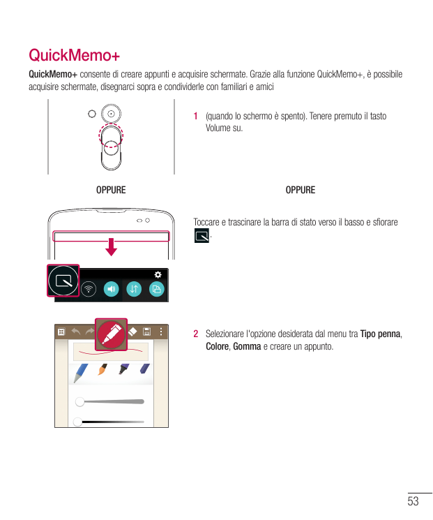 QuickMemo+QuickMemo+ consente di creare appunti e acquisire schermate. Grazie alla funzione QuickMemo+, è possibileacquisire sch