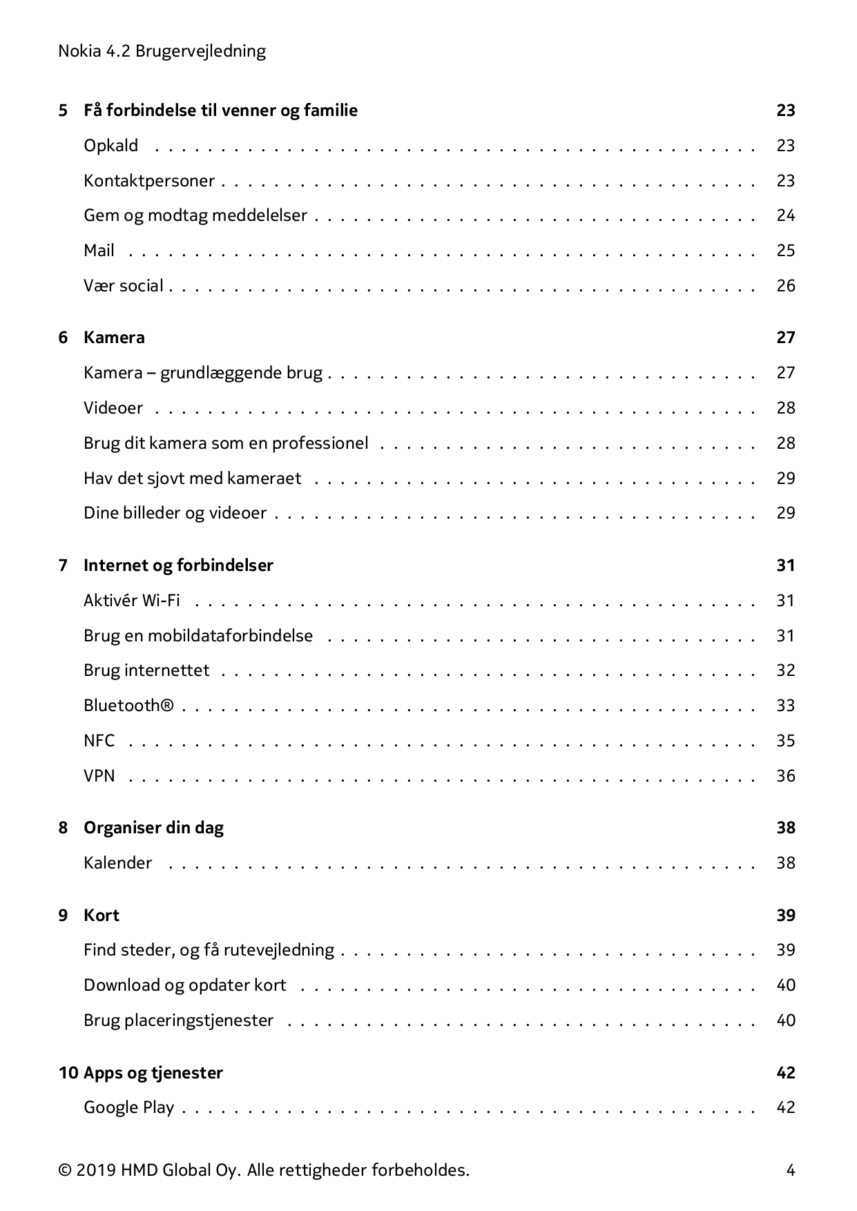 Nokia 4.2 Brugervejledning5 Få forbindelse til venner og familie23Opkald . . . . . . . . . . . . . . . . . . . . . . . . . . . .