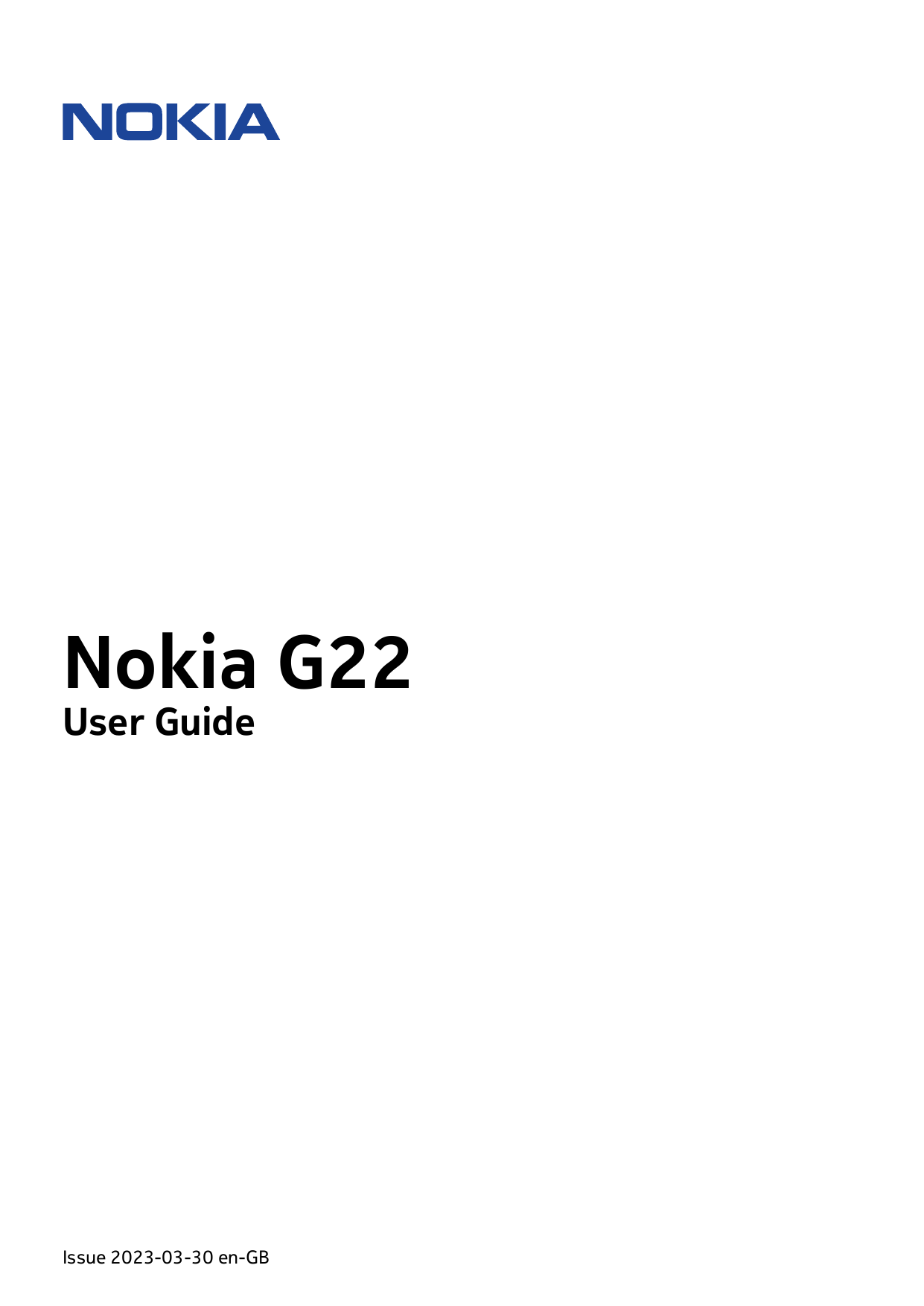 Nokia G22User GuideIssue 2023-03-30 en-GB