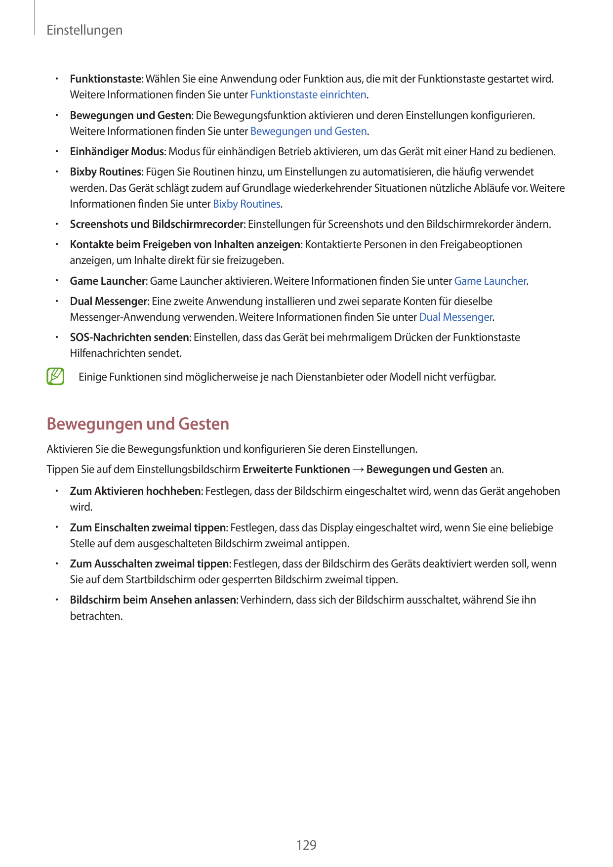 Einstellungen•  Funktionstaste: Wählen Sie eine Anwendung oder Funktion aus, die mit der Funktionstaste gestartet wird.Weitere I