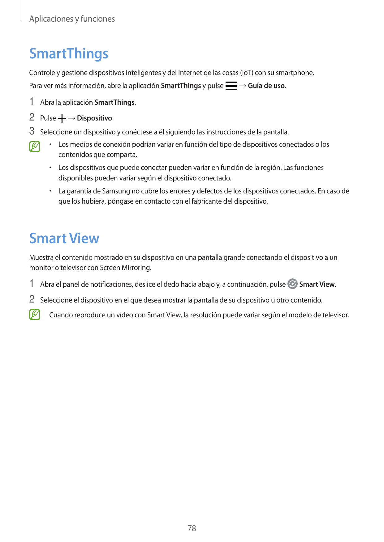 Aplicaciones y funcionesSmartThingsControle y gestione dispositivos inteligentes y del Internet de las cosas (IoT) con su smartp
