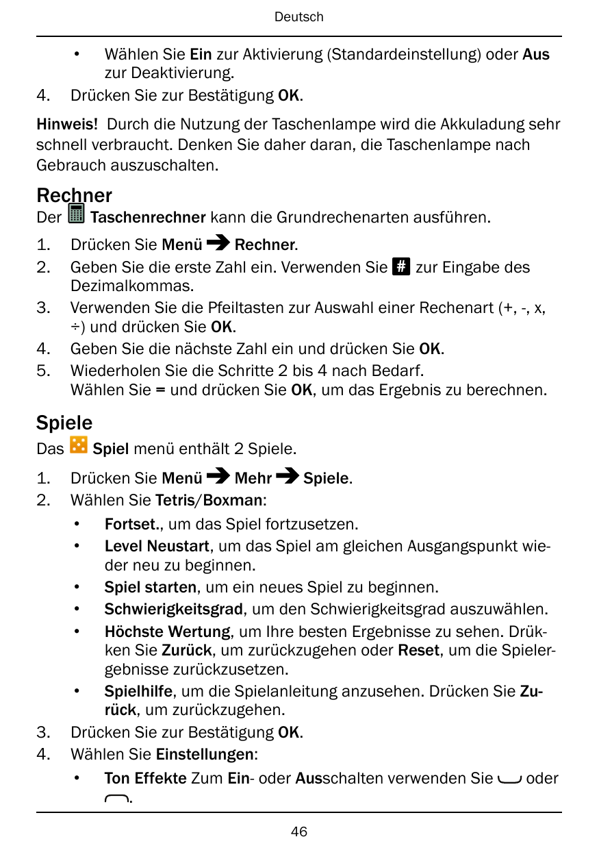 Deutsch•4.Wählen Sie Ein zur Aktivierung (Standardeinstellung) oder Auszur Deaktivierung.Drücken Sie zur Bestätigung OK.Hinweis!