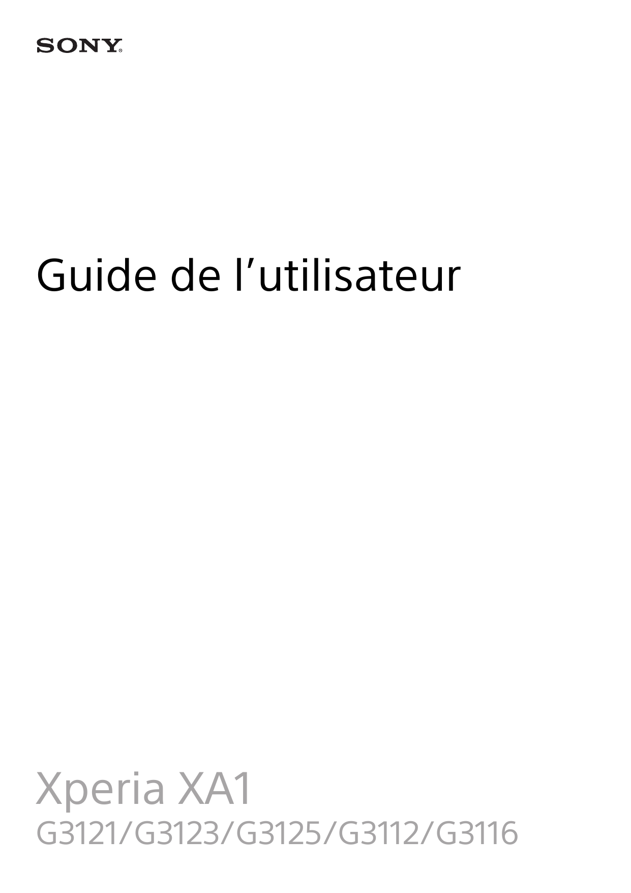 Guide de l’utilisateurXperia XA1G3121/G3123/G3125/G3112/G3116