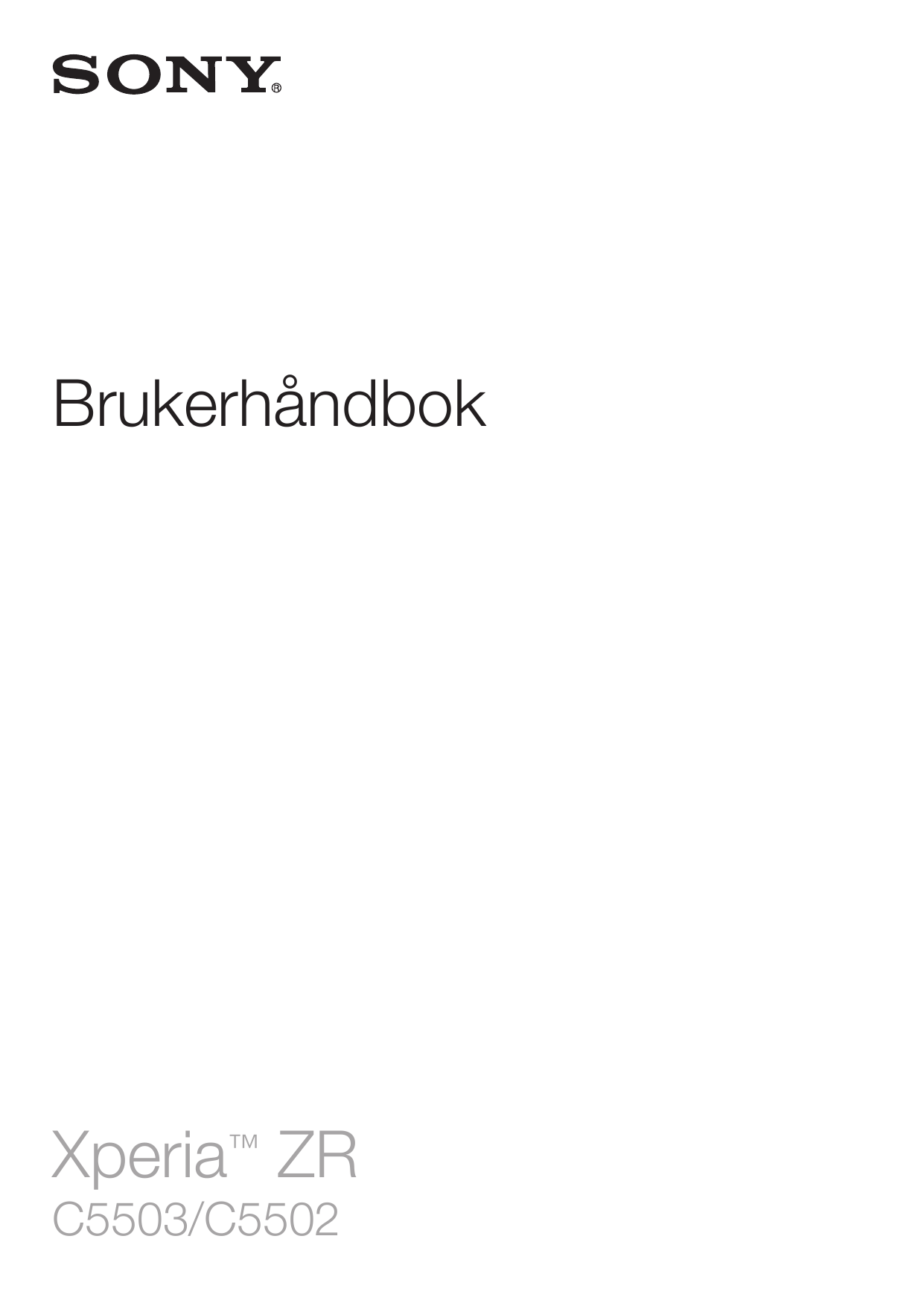 BrukerhåndbokXperia™ ZRC5503/C5502