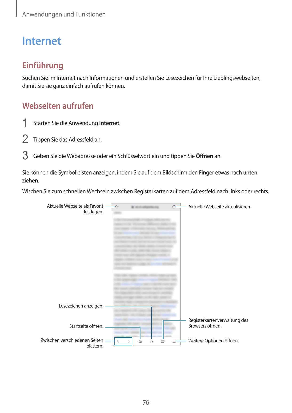 Anwendungen und FunktionenInternetEinführungSuchen Sie im Internet nach Informationen und erstellen Sie Lesezeichen für Ihre Lie