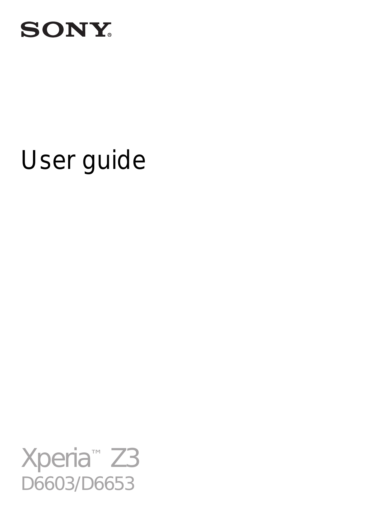 User guideXperia™ Z3D6603/D6653