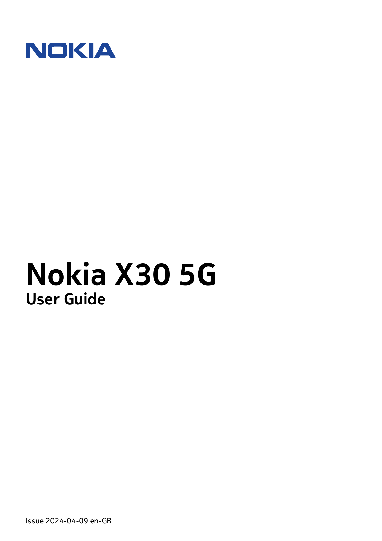 Nokia X30 5GUser GuideIssue 2024-04-09 en-GB