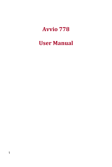 Avvio 778User Manual1