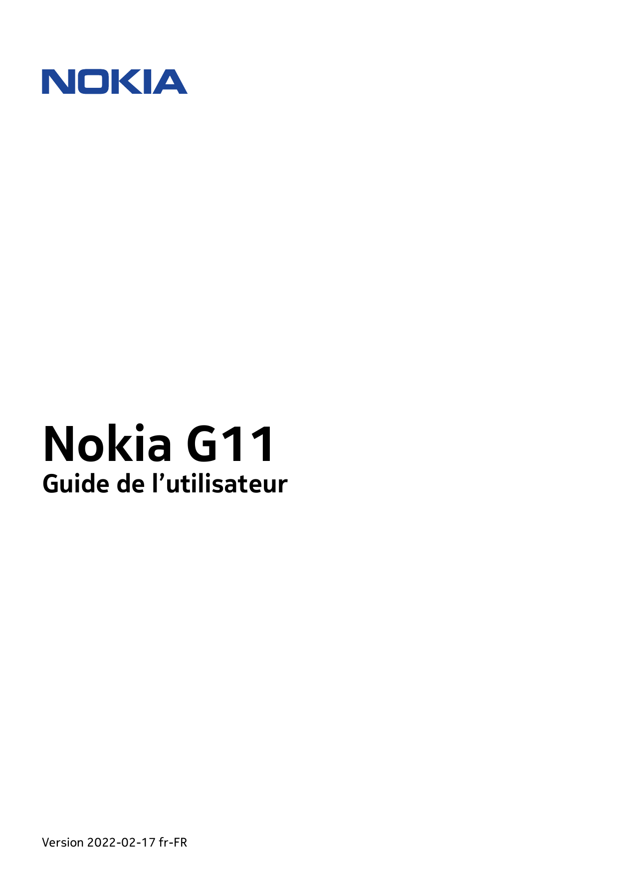 Nokia G11Guide de l’utilisateurVersion 2022-02-17 fr-FR