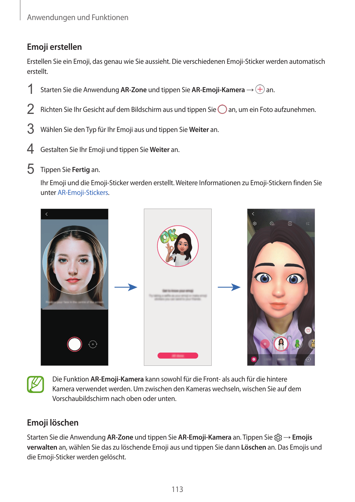 Anwendungen und FunktionenEmoji erstellenErstellen Sie ein Emoji, das genau wie Sie aussieht. Die verschiedenen Emoji-Sticker we