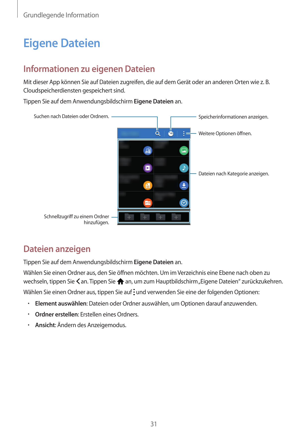 Grundlegende InformationEigene DateienInformationen zu eigenen DateienMit dieser App können Sie auf Dateien zugreifen, die auf d