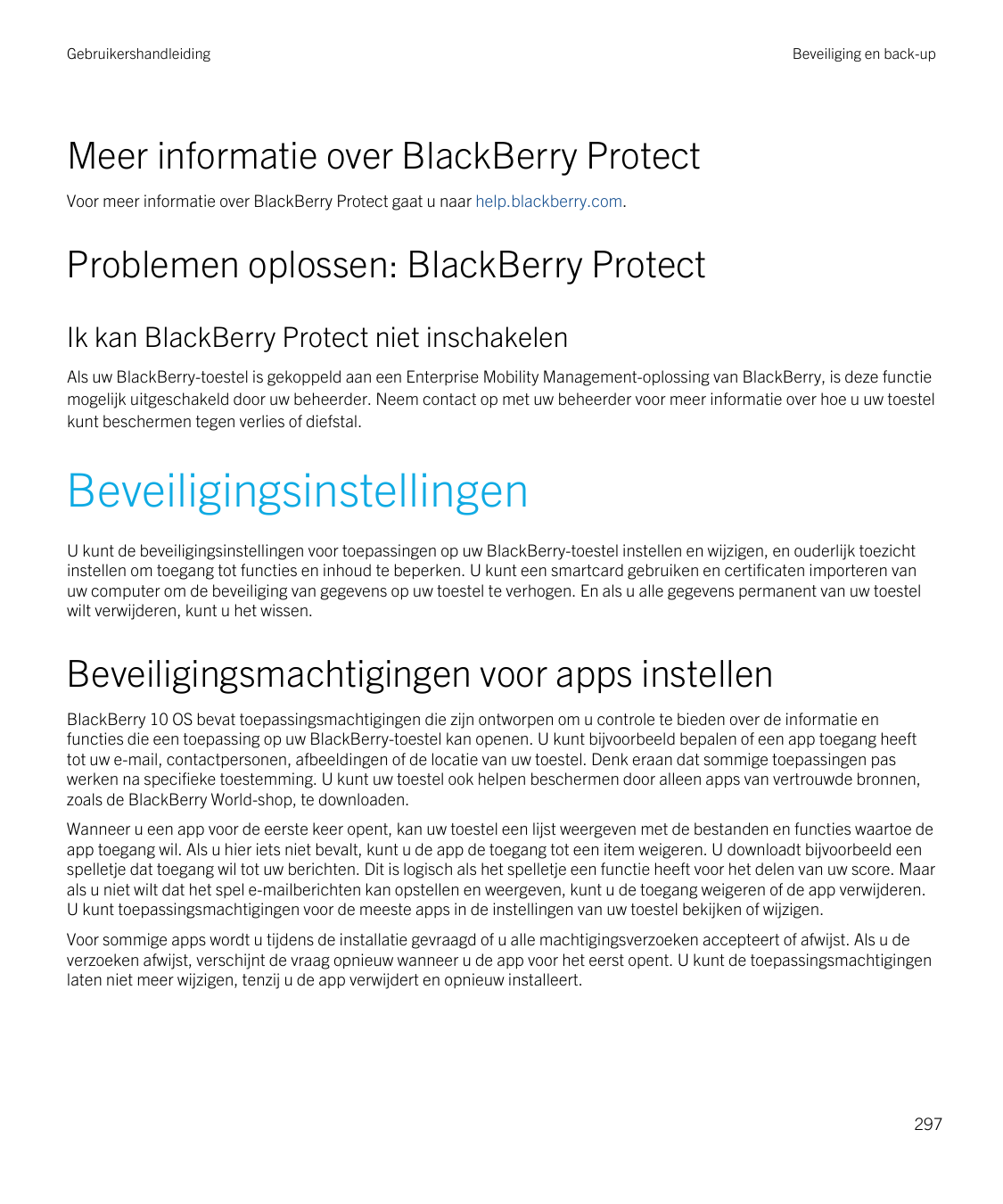 GebruikershandleidingBeveiliging en back-upMeer informatie over BlackBerry ProtectVoor meer informatie over BlackBerry Protect g