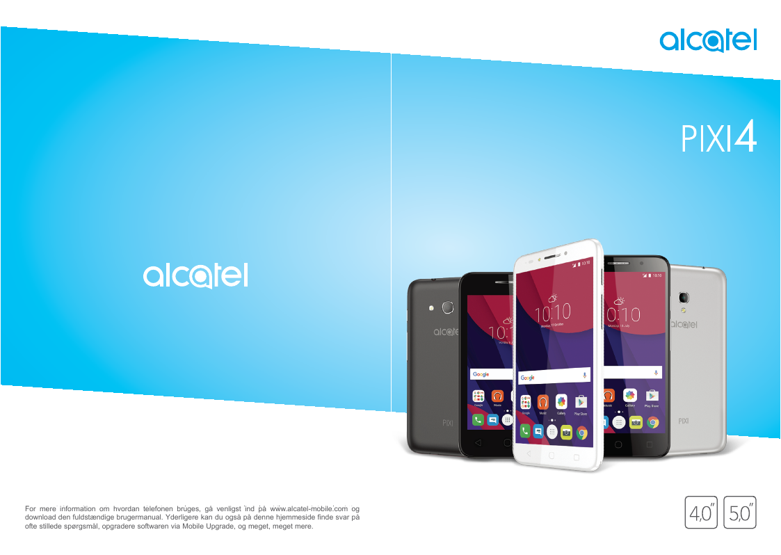 For mere information om hvordan telefonen bruges, gå venligst ind på www.alcatel-mobile.com ogdownload den fuldstændige brugerma