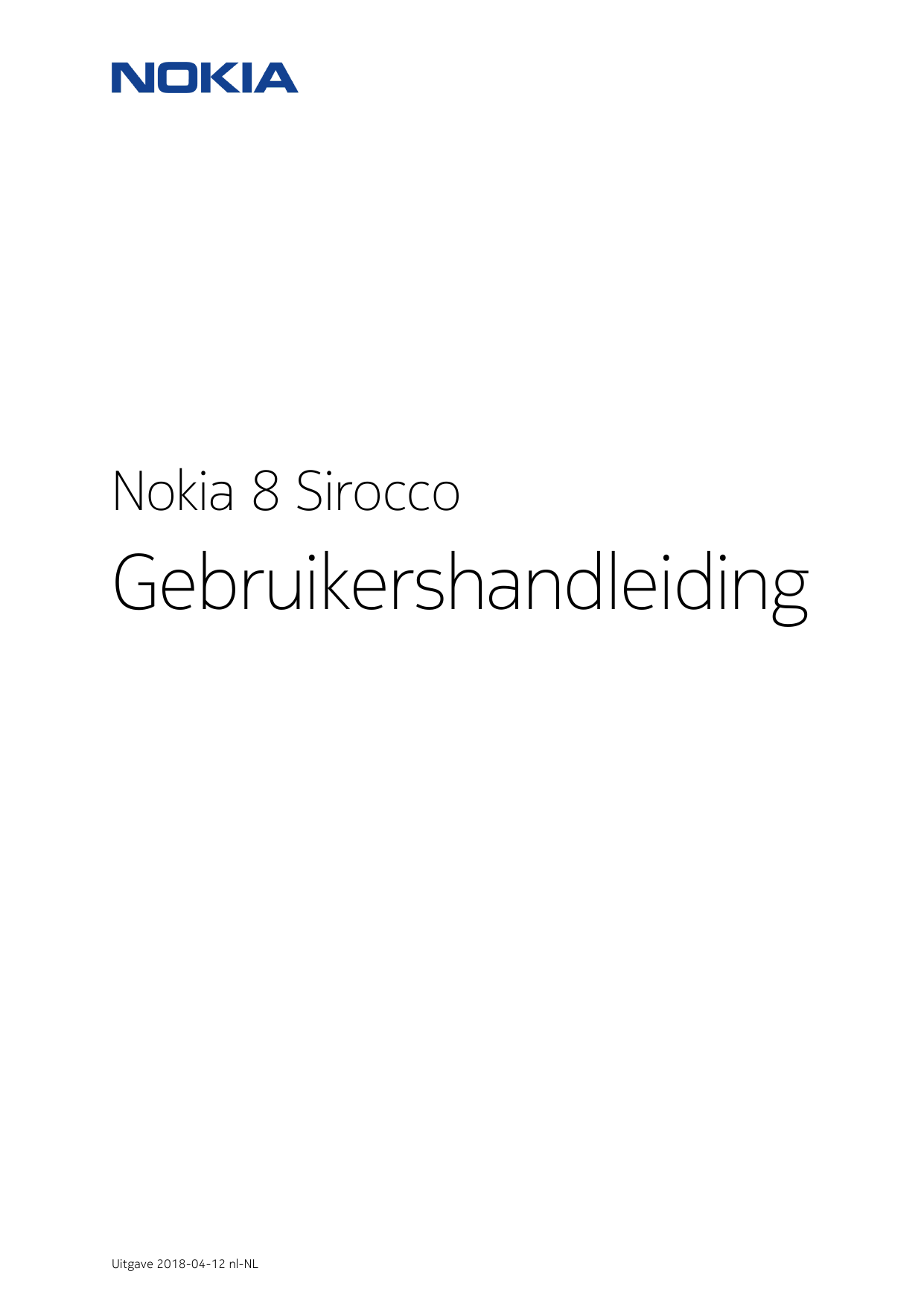 Nokia 8 SiroccoGebruikershandleidingUitgave 2018-04-12 nl-NL