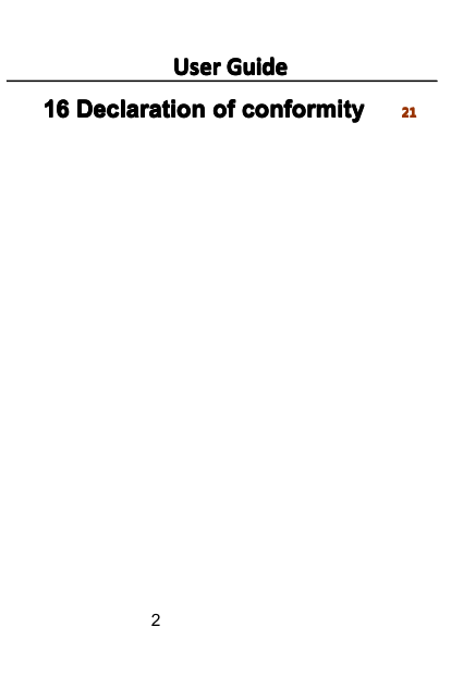 User Guide16 Declaration of conformity221