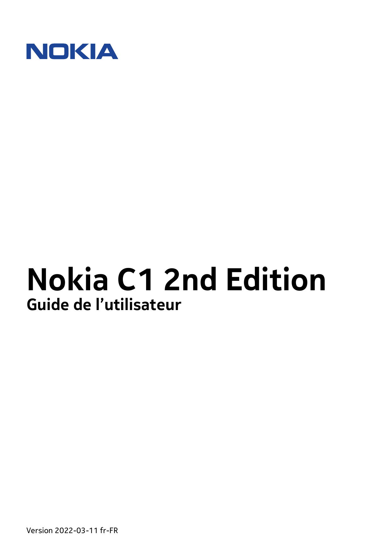 Nokia C1 2nd EditionGuide de l’utilisateurVersion 2022-03-11 fr-FR