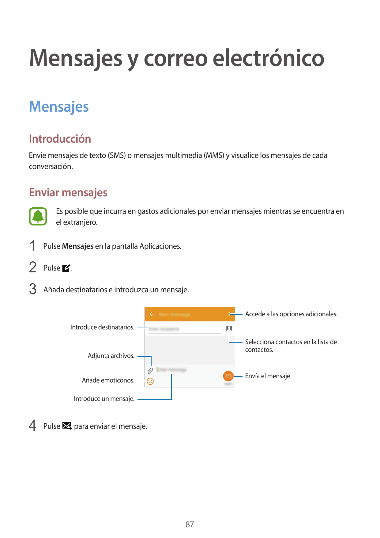 Mensajes y correo electrónicoMensajesIntroducciónEnvie mensajes de texto (SMS) o mensajes multimedia (MMS) y visualice los mensa