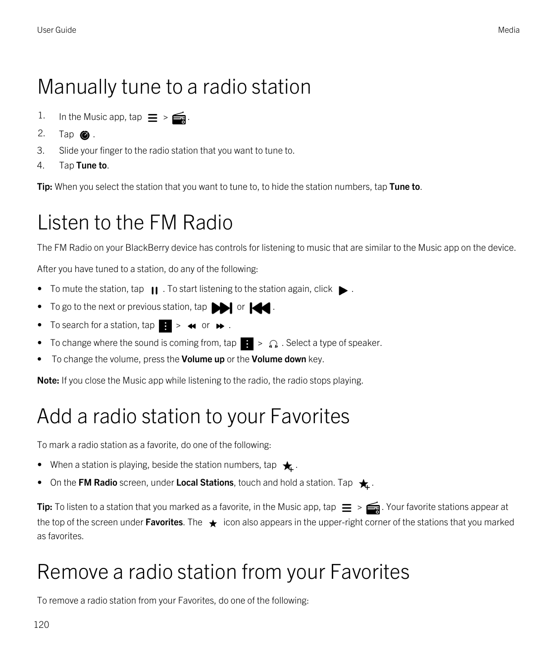 User GuideMediaManually tune to a radio station1.In the Music app, tap2.Tap3.Slide your finger to the radio station that you wan