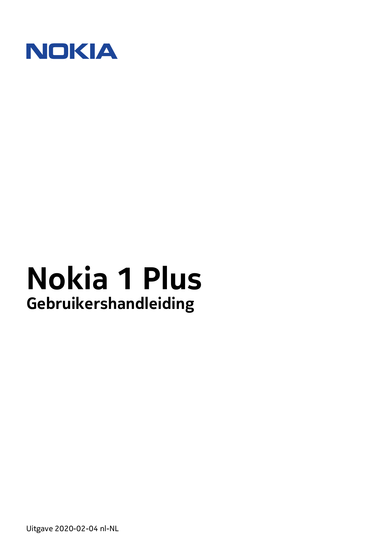 Nokia 1 PlusGebruikershandleidingUitgave 2020-02-04 nl-NL
