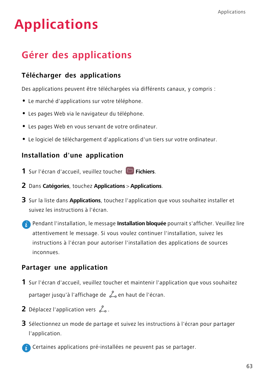 ApplicationsApplicationsGérer des applicationsTélécharger des applicationsDes applications peuvent être téléchargées via différe