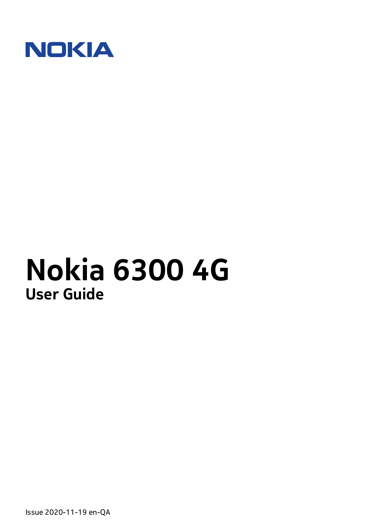 Nokia 6300 4GUser GuideIssue 2020-11-19 en-QA