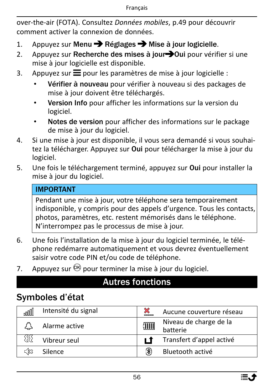 Françaisover-the-air (FOTA). Consultez Données mobiles, p.49 pour découvrircomment activer la connexion de données.1.2.3.4.5.App