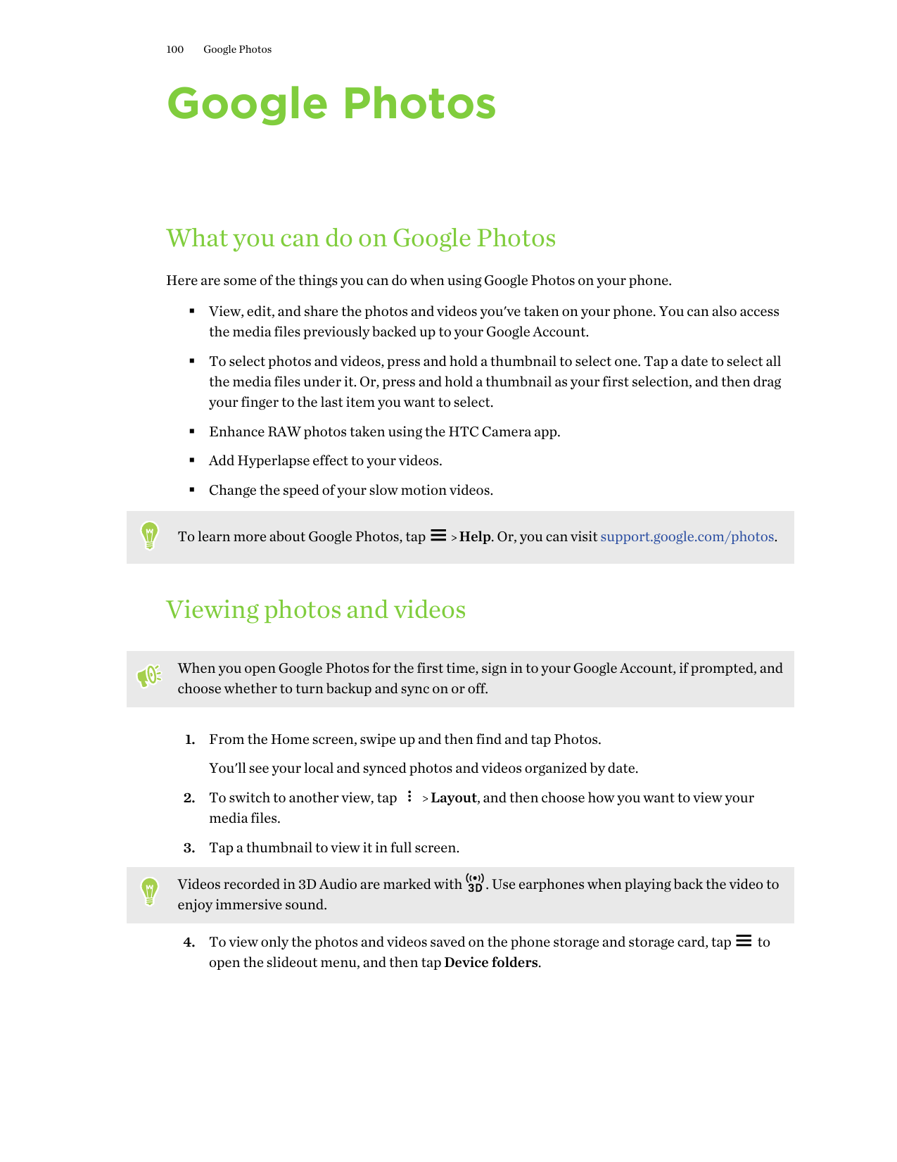100Google PhotosGoogle PhotosWhat you can do on Google PhotosHere are some of the things you can do when using Google Photos on 