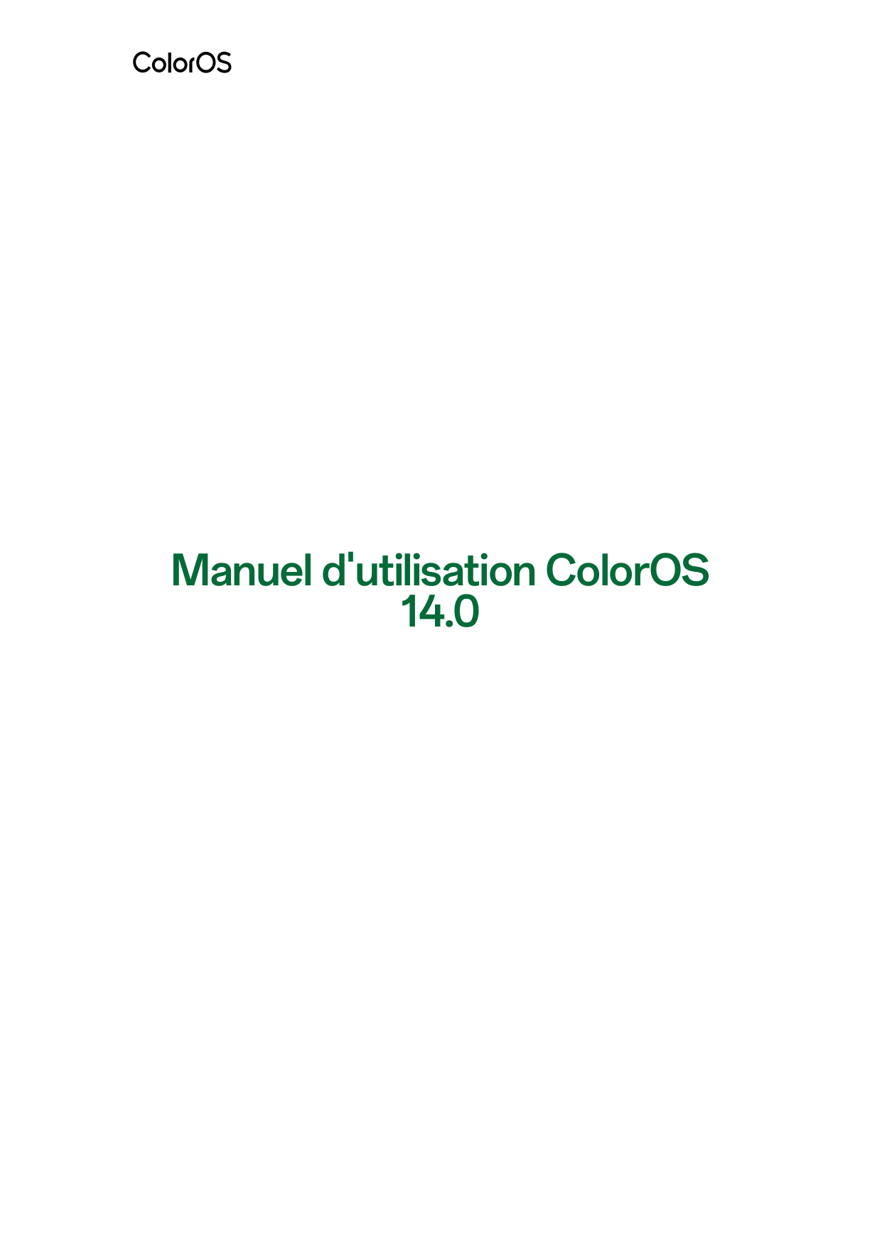 Manuel d'utilisation ColorOS14.0