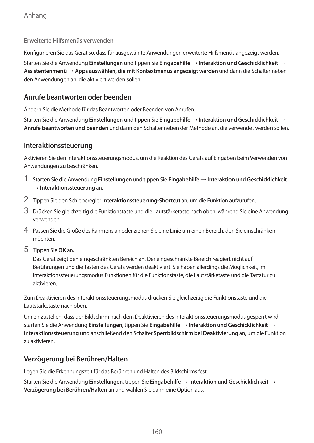 AnhangErweiterte Hilfsmenüs verwendenKonfigurieren Sie das Gerät so, dass für ausgewählte Anwendungen erweiterte Hilfsmenüs ange