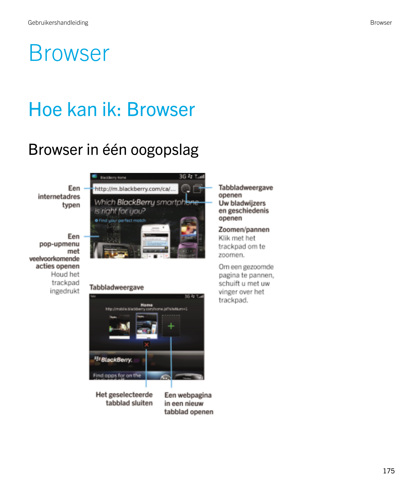 Gebruikershandleiding Browser
Browser
Hoe kan ik: Browser
 Browser in één oogopslag 
175 