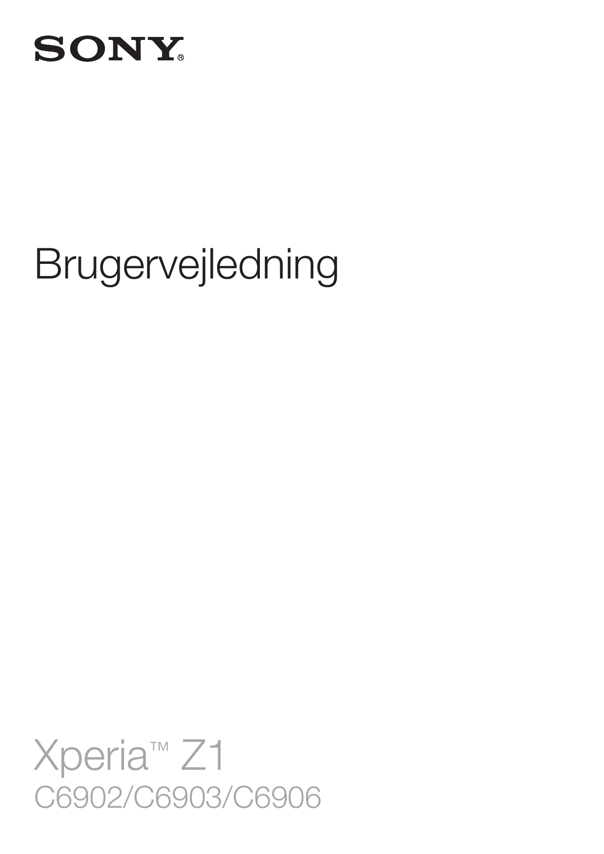 BrugervejledningXperia™ Z1C6902/C6903/C6906