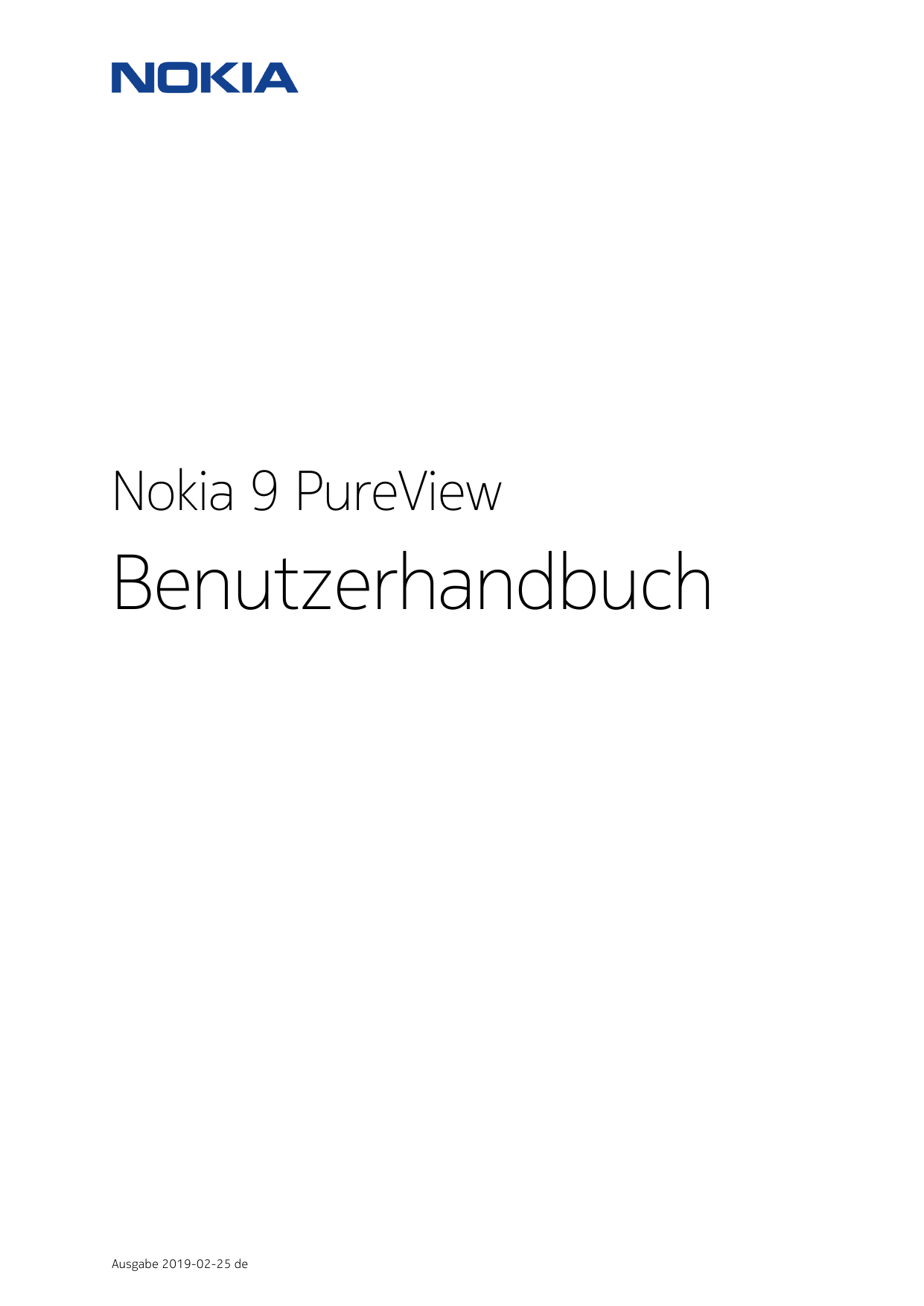 Nokia 9 PureViewBenutzerhandbuchAusgabe 2019-02-25 de