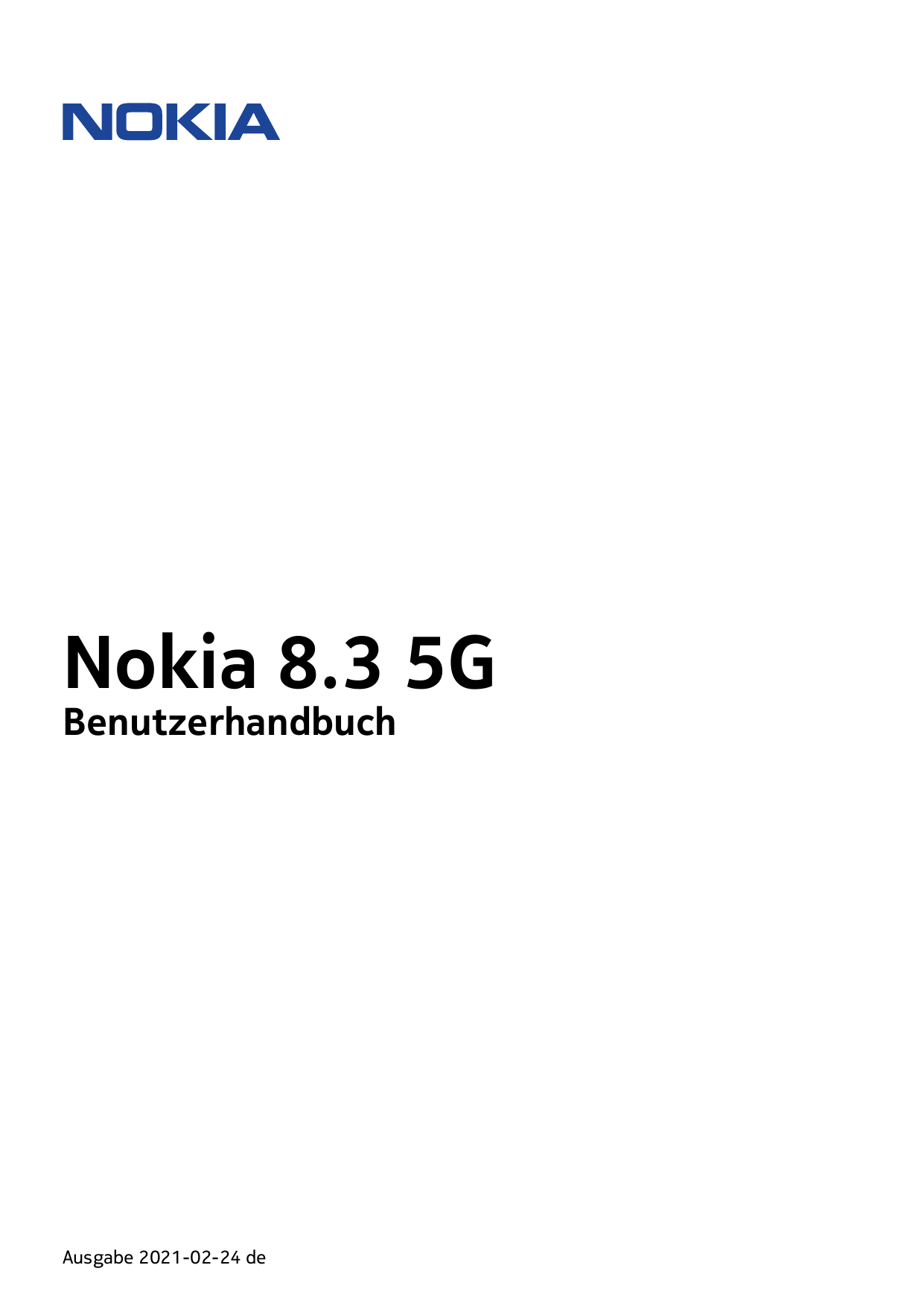 Nokia 8.3 5GBenutzerhandbuchAusgabe 2021-02-24 de