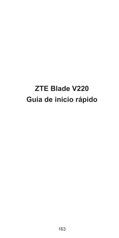 ZTE Blade V220Guía de inicio rápido163