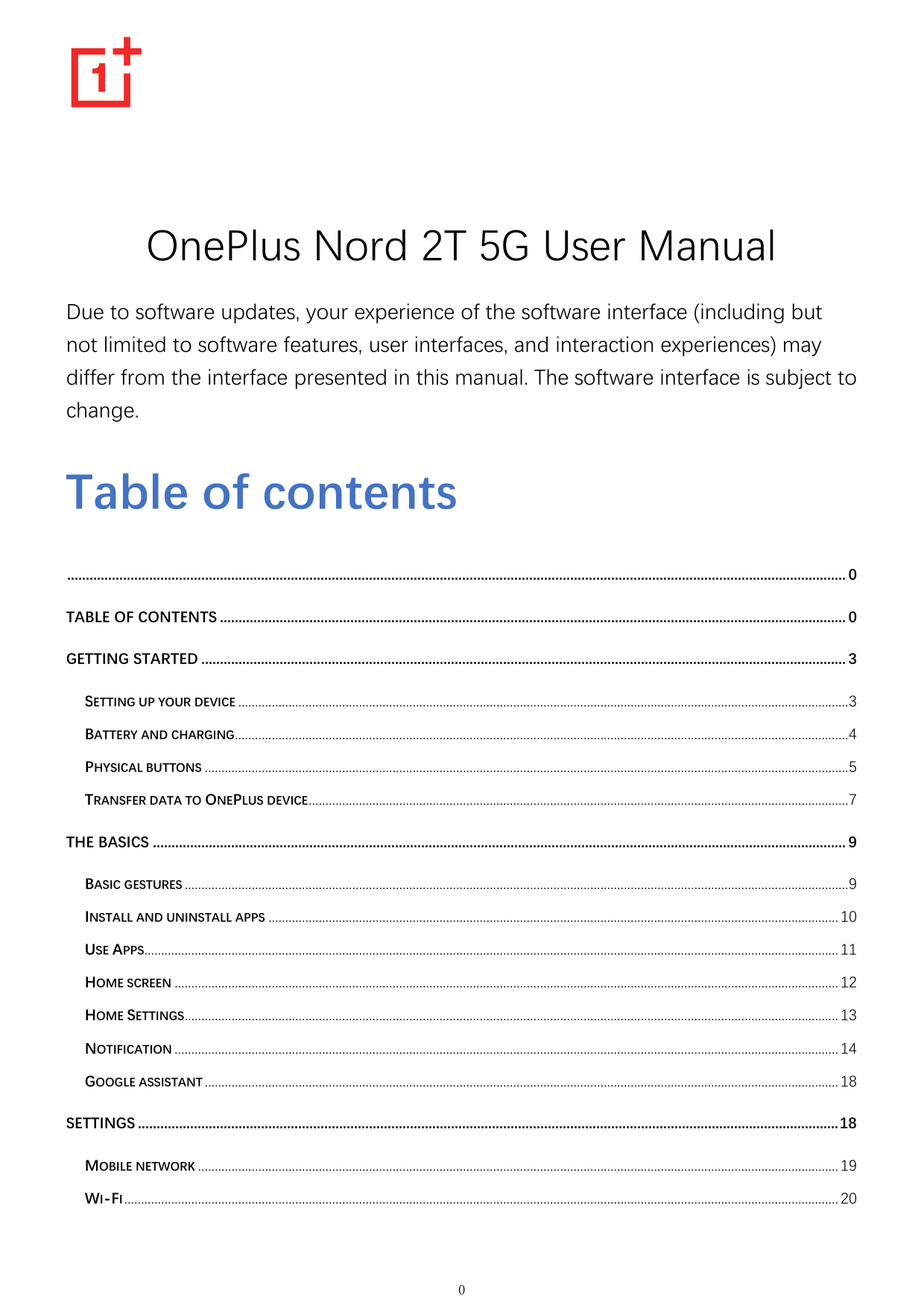 OnePlus Nord 2T 5G User ManualDue to software updates, your experience of the software interface (including butnot limited to so