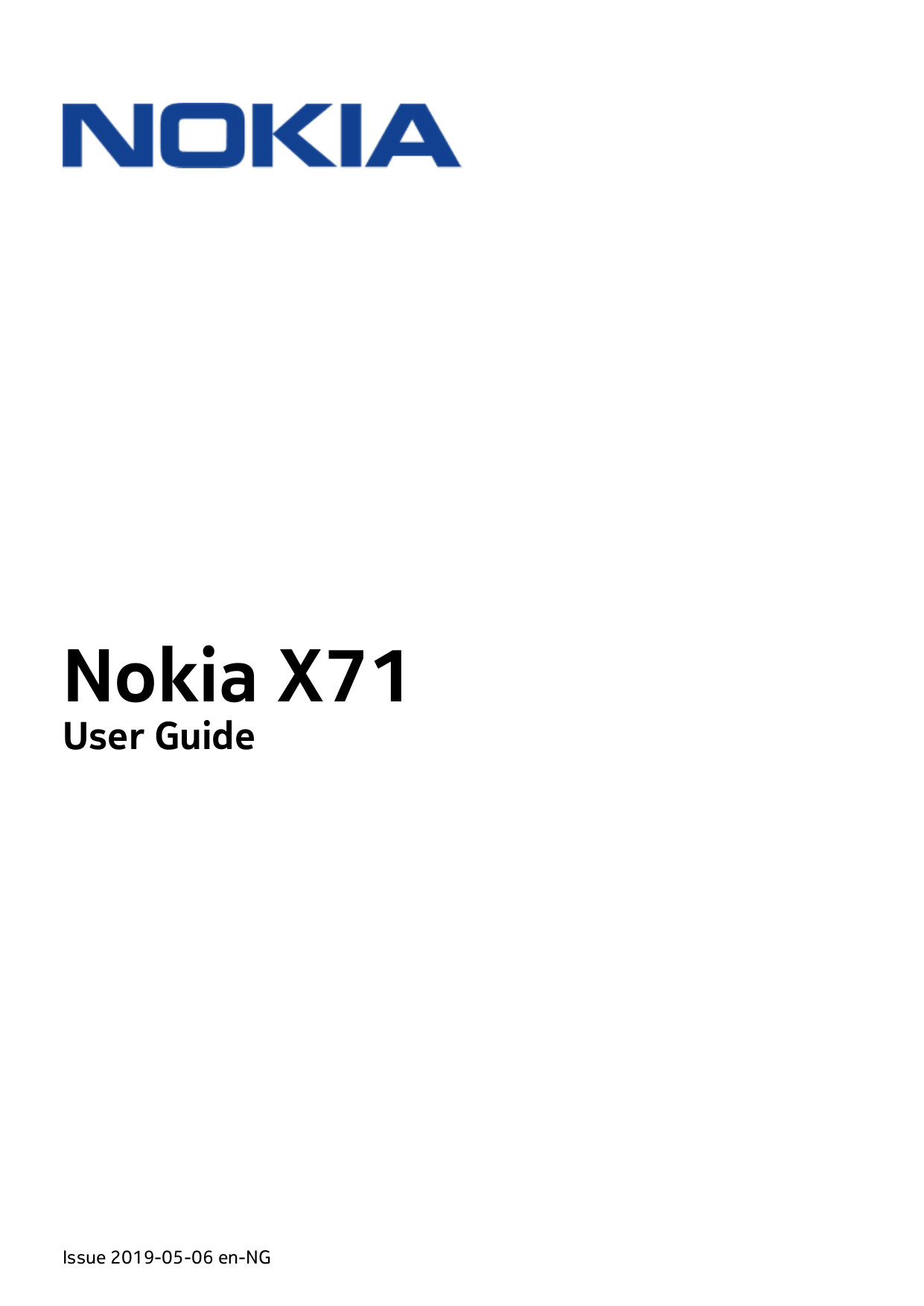 Nokia X71User GuideIssue 2019-05-06 en-NG