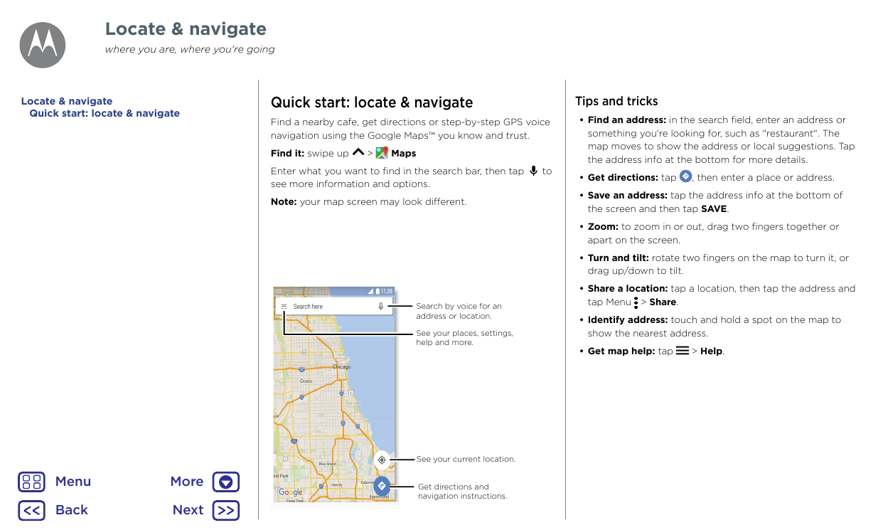 Locate & navigatewhere you are, where you're goingLocate & navigateQuick start: locate & navigateQuick start: locate & navigateT